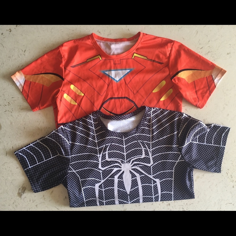 Super hero work out tops